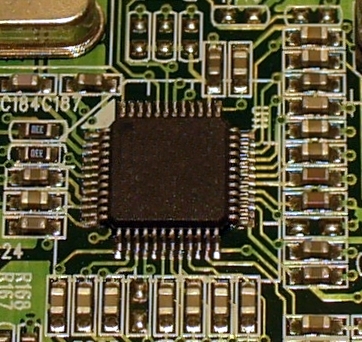 MLCCs around a microprocessor.