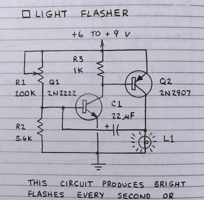 Light flasher sample circuit