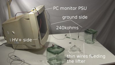 PC monitor power supply powering lifter