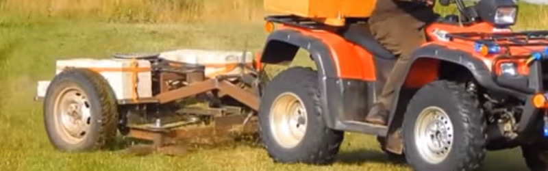 This Motorless Pull Behind Mower Is Made From Junk Hackaday