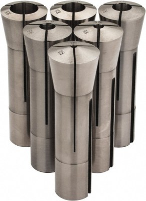 A set of R8 collets for a variety of shank diameters (photo courtesy of Enco)