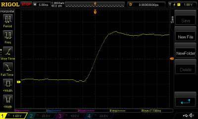 Rise time measurement for a SN7410N, 7.1nS