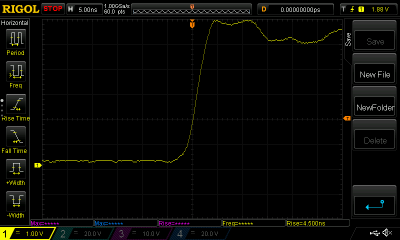 Rise time measurement for a 74HC240, 4.1nS