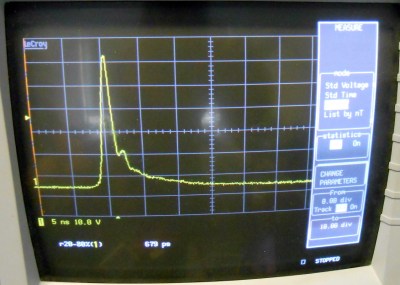 The LeCroy LC584, showing a 679 ps rise time.