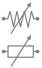 Rheostat electrical symbols