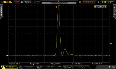 The Rigol MSO2102A's 1.25 ns rise time.