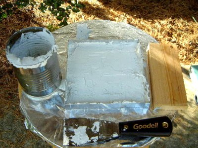 Barium titanate and wax in a mold