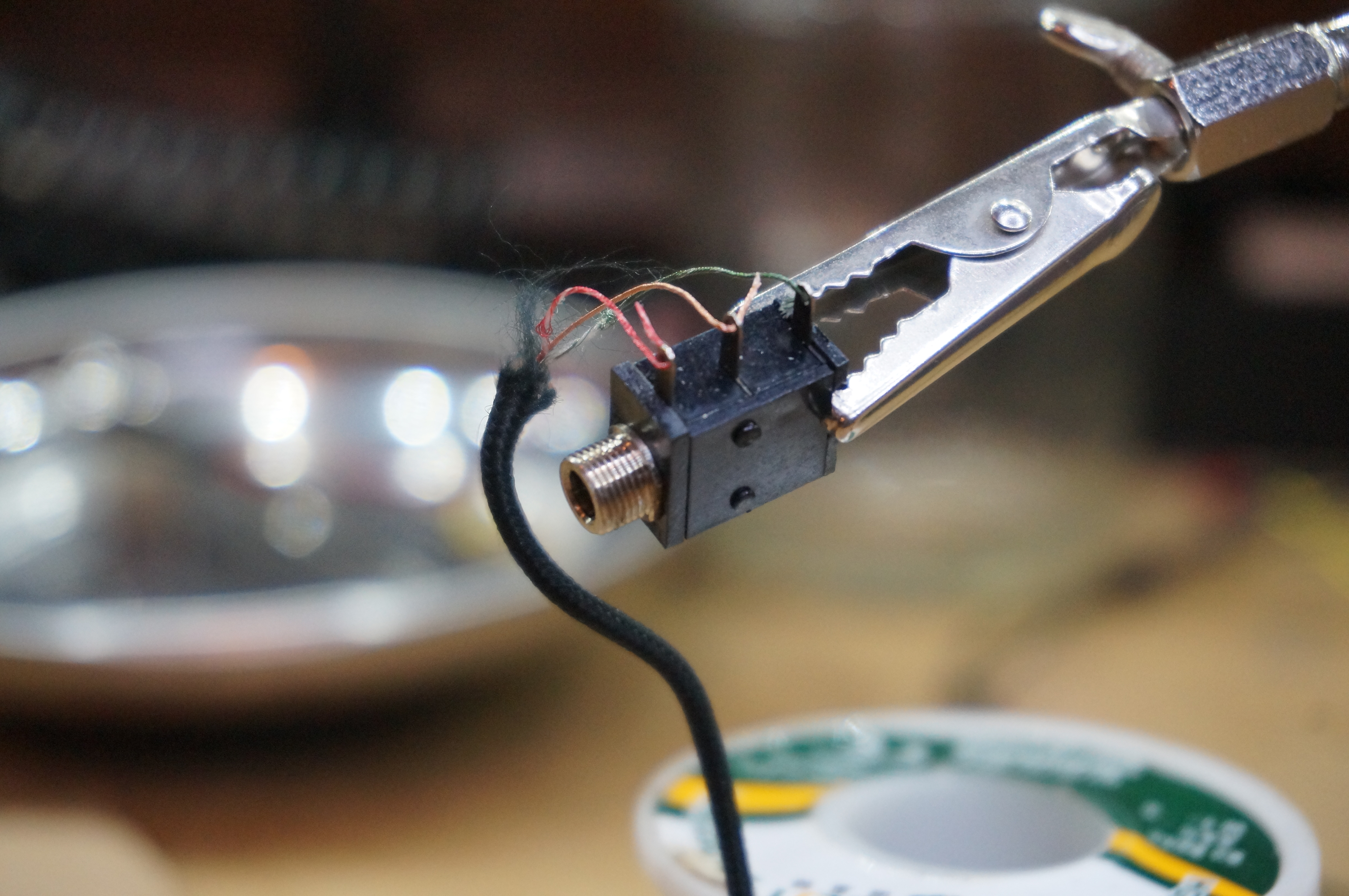 soldering wires together
