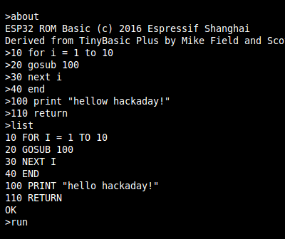 BASIC Interpreter Hidden In ESP32 Silicon | Hackaday