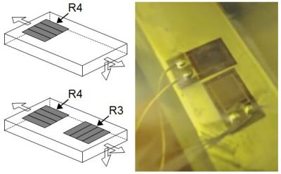 Tension bars and strain gauges on a bicycle crank