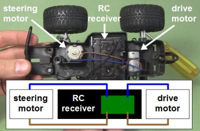 RC toy truck and circuit with no common