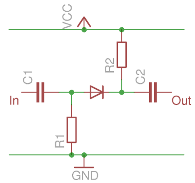 A simplified diode switch in the reverse biased Off position.