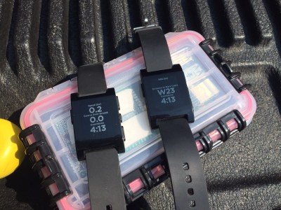 There is no more hackable smart watch than the Pebble. Here it's used as part of a sailing computer.