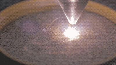 The laser creating a ring.