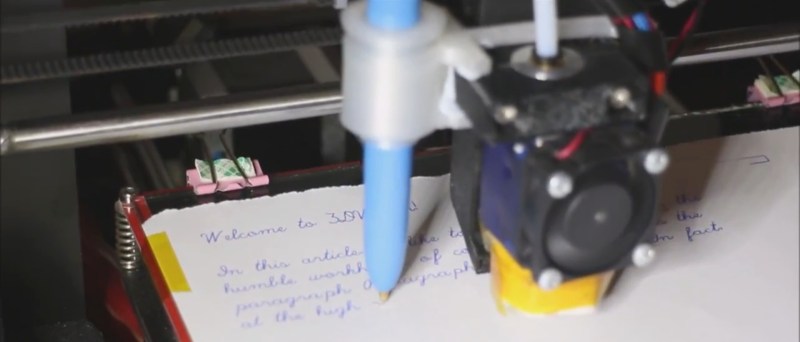 Writing with a 3D printer