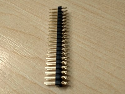 The bare pins, showing the eye-of-needle ends to the pins.