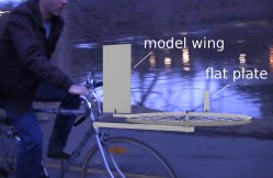 Model wing test using a bicycle