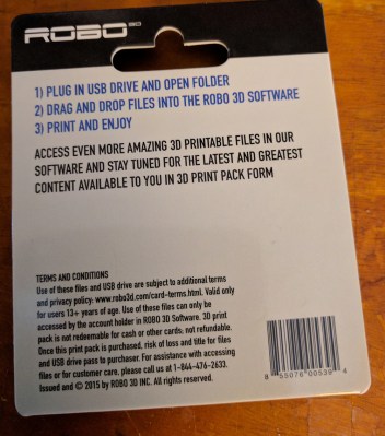 The back of this USB thumb drive's packaging