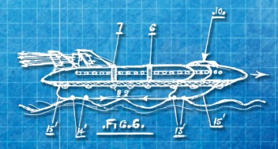 [Pedrick]'s ultra-large air liner, side view.