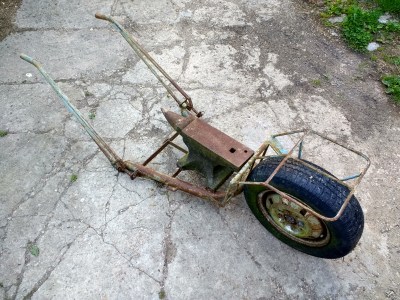 My dad's low-loader barrow. You would not believe how useful it is.