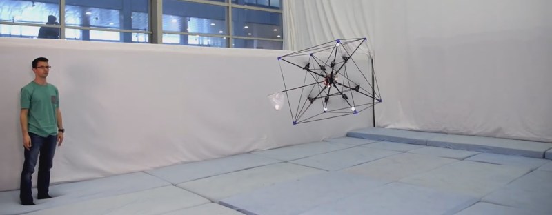 Omnicopter catching a ball