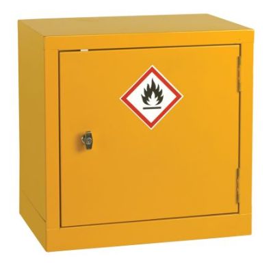 A typical flameproof chemical storage cabinet, RS Stock No.424-5364.