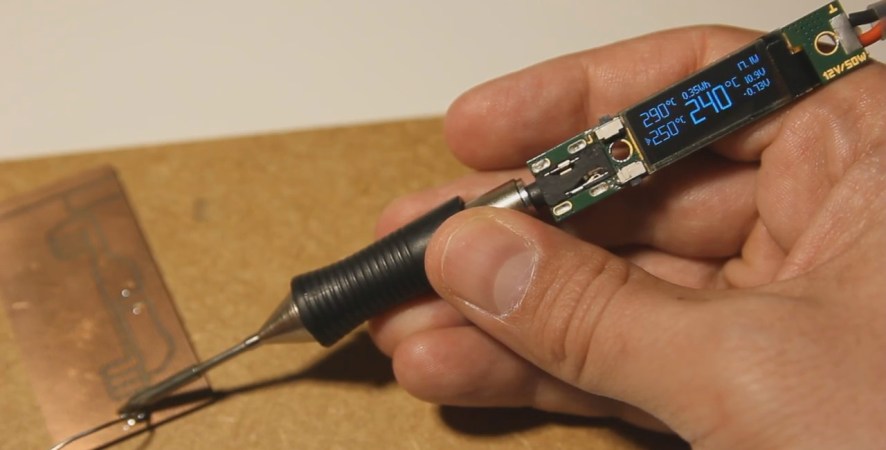 Soldering pen with OLED display
