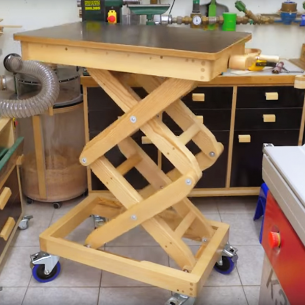 Scissor Lift Table From The Wood Shop