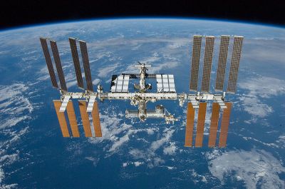 The ISS in flight. NASA(Public Domain)