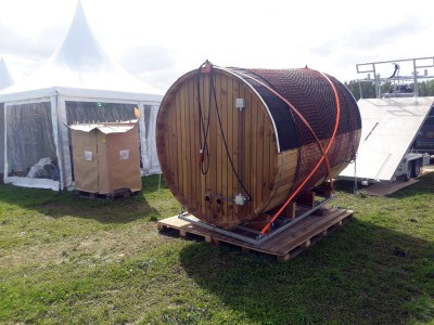 The Finns brought a sauna. As one does. Helsinki Hacklab (CC BY 2.0) 