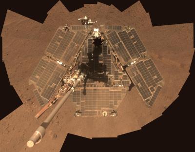 Opportunity rover's wind cleaned solar panels, Source: NASA