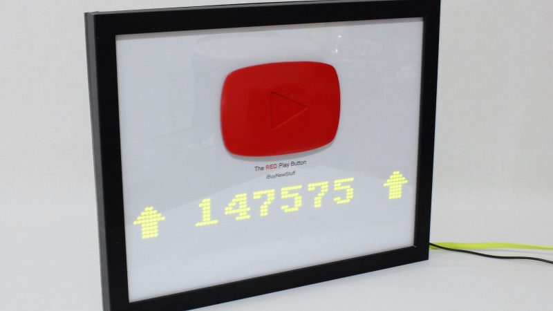Count YouTube Subscribers With This Red Play Button Award | Hackaday