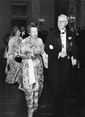 After receiving the Nobel prize, with King Gustaf VI Adolf of Sweden 