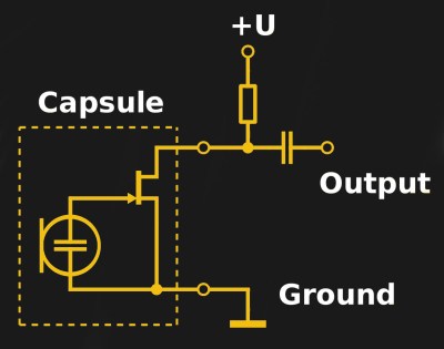 Electret microphone capsule schematic. wdwd [CC BY 3.0]