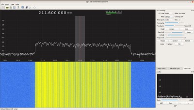 A British DAB digital radio multiplex, as seen through a LimeSDR.