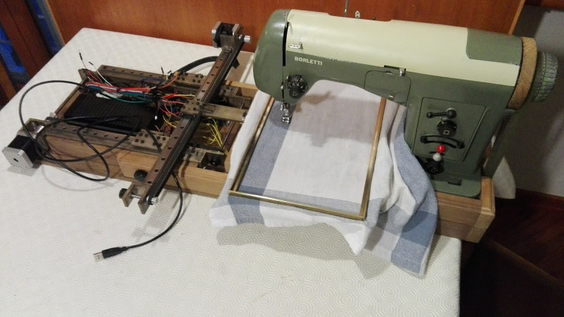 Vintage Sewing Machine To Computerized Embroidery Machine Hackaday