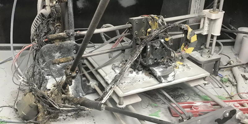 3D Printer Halts And Catches Fire — Analysis Finds A Surprising Culprit