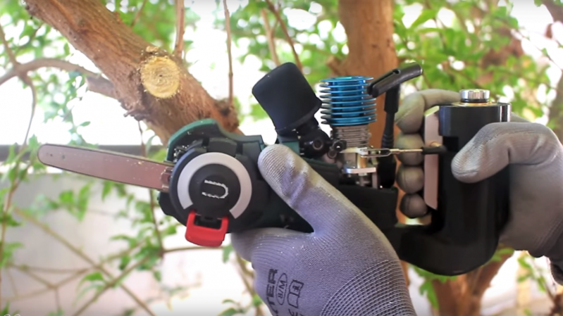 Micro Chainsaw Gets A Much Needed Nitro Power Boost Hackaday