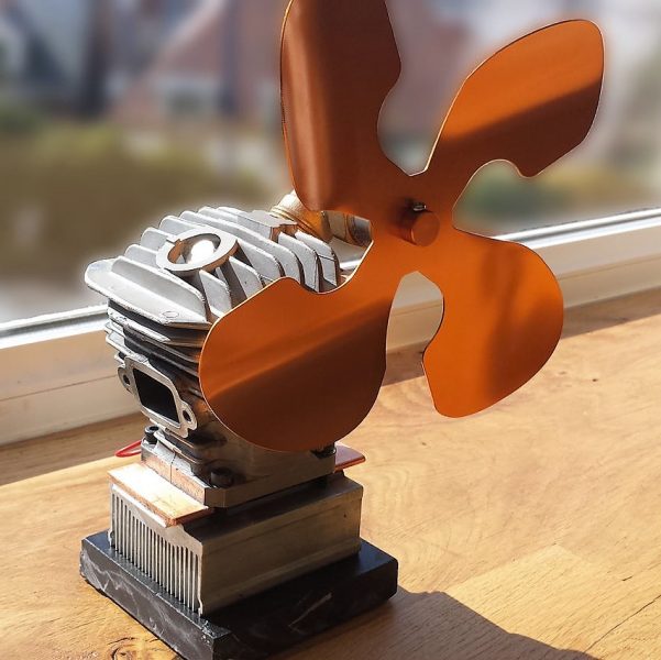 Thermoelectric Fan Harvests Wood Stove Heat Junkyard Style | Hackaday