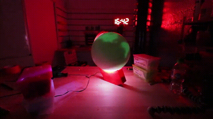 Glow In The Dark Globe On A Spherical Screen