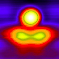 Incandescent luminescence in action, through an infra-red pyrometer.