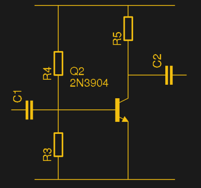 The classic simple transistor AC amplifier.