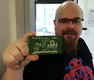 [Paul] showing off some of the Pimoroni attention to design detail. This artwork is hidden behind a display panel on the finished product.