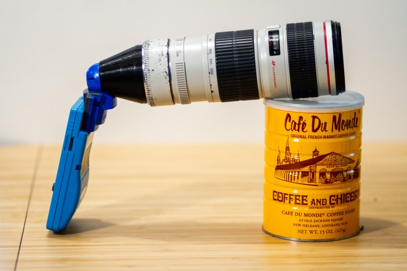 Game Boy Camera mounted to Canon Lens using EF Mount