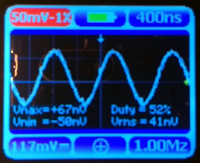 A 1MHz 100mV pk-pk sine wave as seen on the Nano 3.