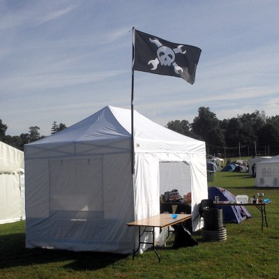 In 2016 we had a single flag on a hackspace village, expect more this year!