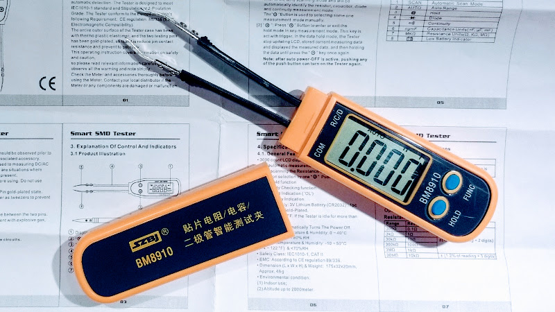 SMD SMT Chip Test Clip Probe Tweezer for Resistor Multimeter Capacitor Test .p 