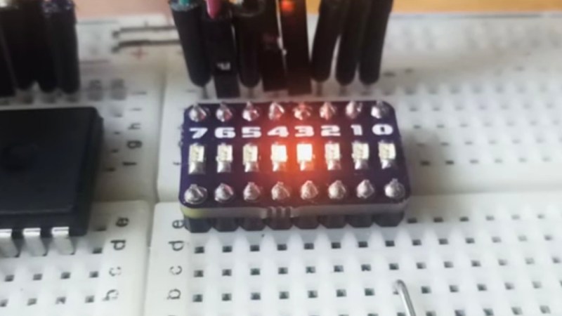 One-byte binary LED display