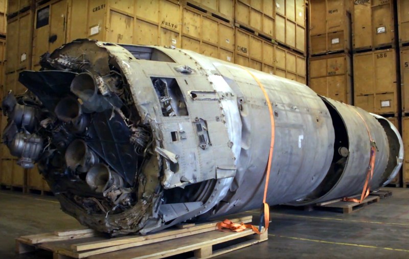 The remains of the Black Arrow first and second stages, taken from the Skyrora promotional video.