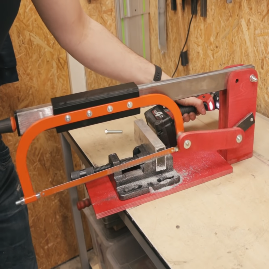 This Home Made Power Hacksaw Cuts Quick 